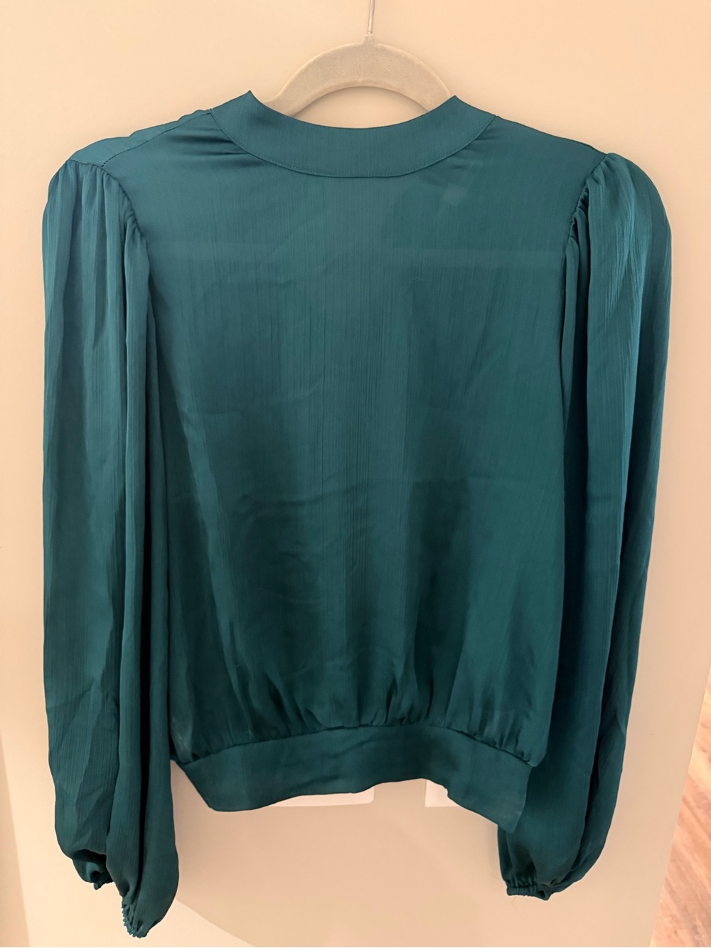 Pleione Teal Long-Sleeve Blouse